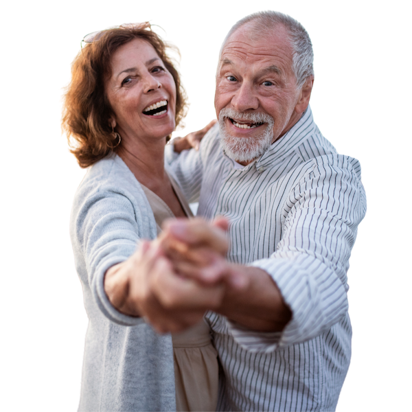 Happy Seniour Couple Dancing in Playa Vista, CA